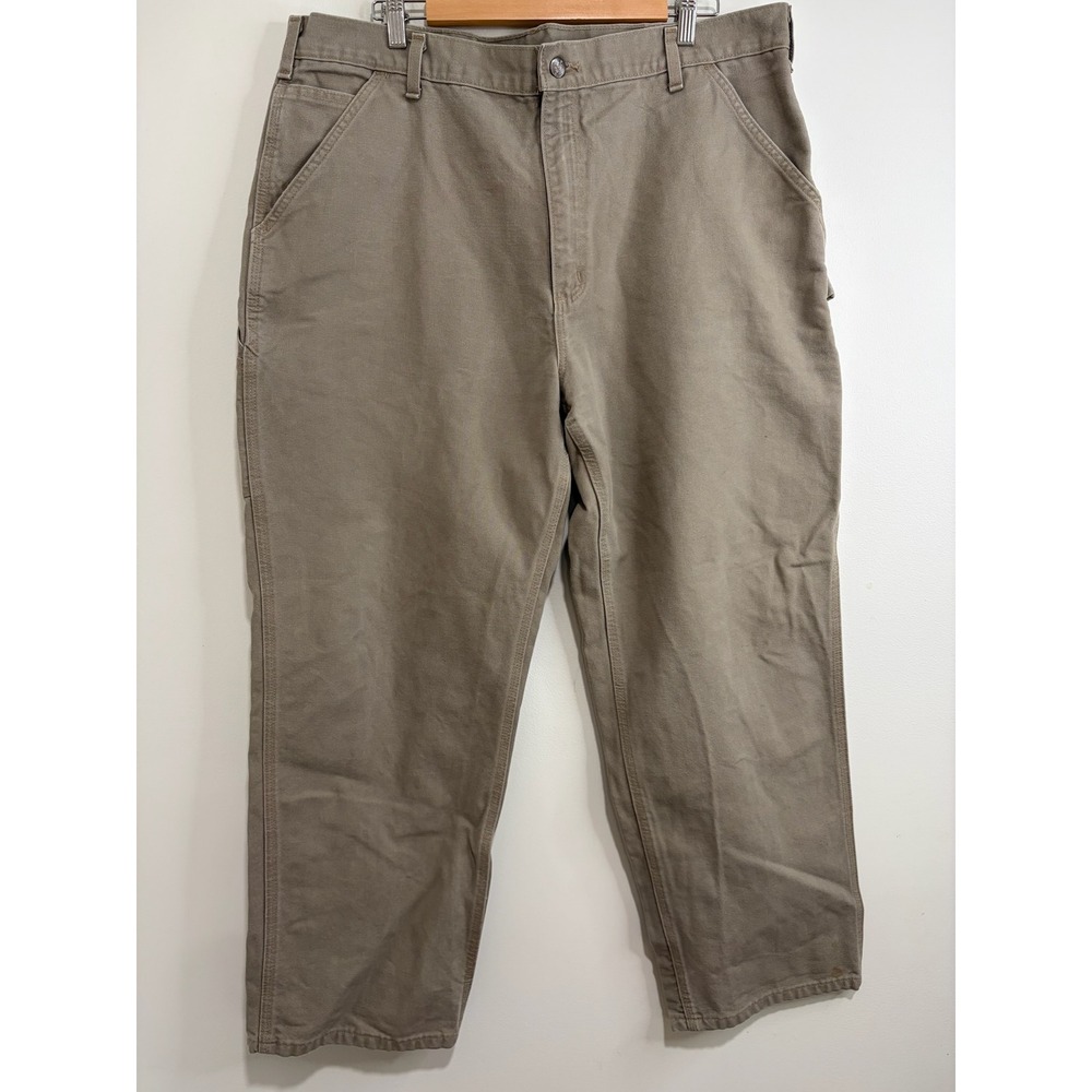 Carhartt Mens Tan Canvas Carpenter Work Pants Loose Fit‎ Khaki 38x29 Utility